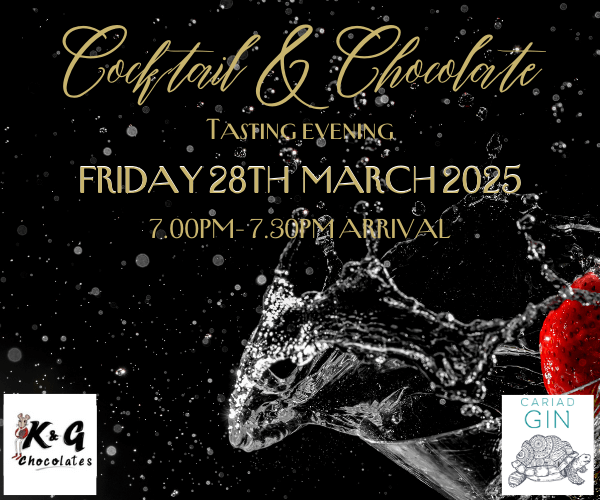 Cocktail and Chocolate Tasting Evening with Cariad gin and K&G chocolates